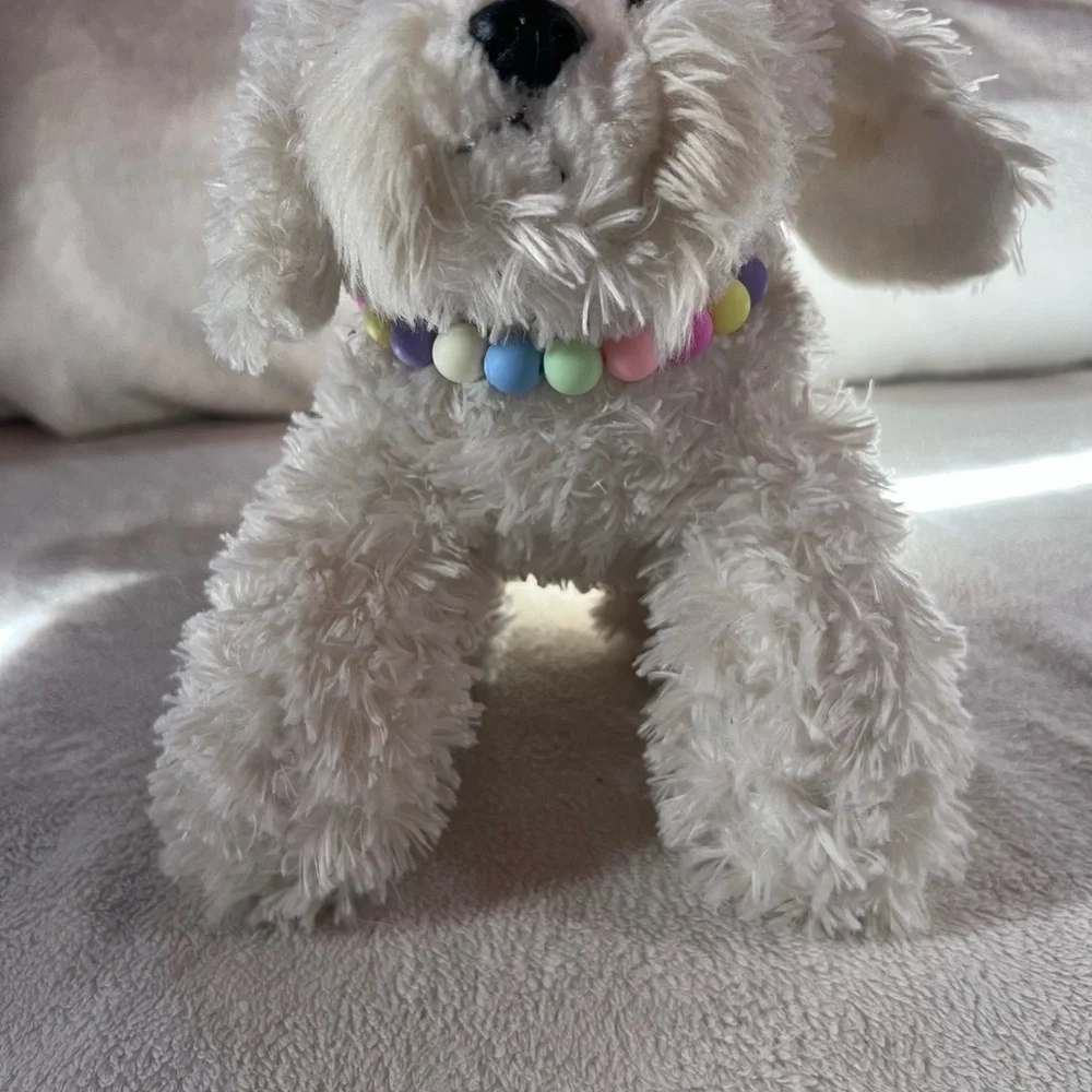 Handmade XS Pastel 🌈 Beaded Dog Collar, Size 9.5” - Picture 2 of 5